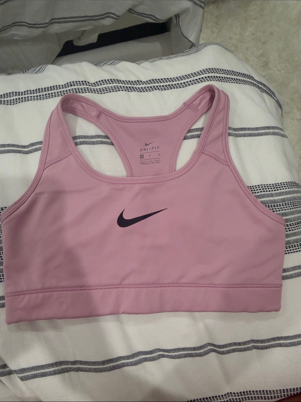 Nike Dri-Fit Pink Sports Bra with Black Swoosh